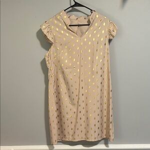 Gold Polka Dot Sleeveless Dress